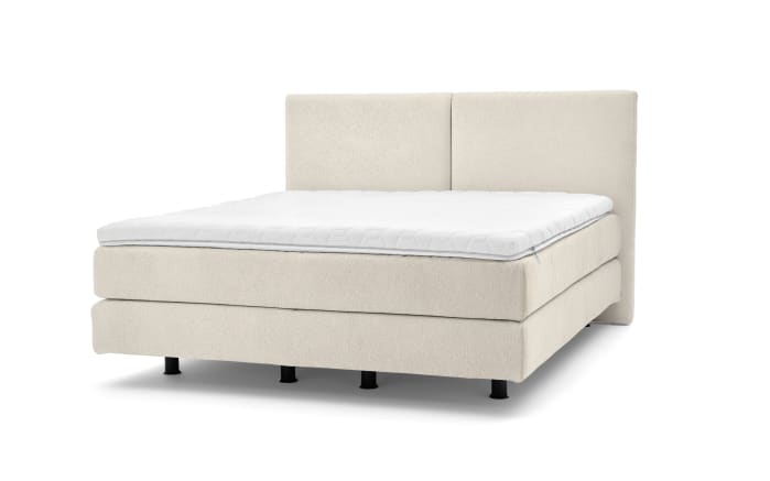 Boxspringbett Eforma, creme, 180 x 200 cm, Härtegrad 3/3-03