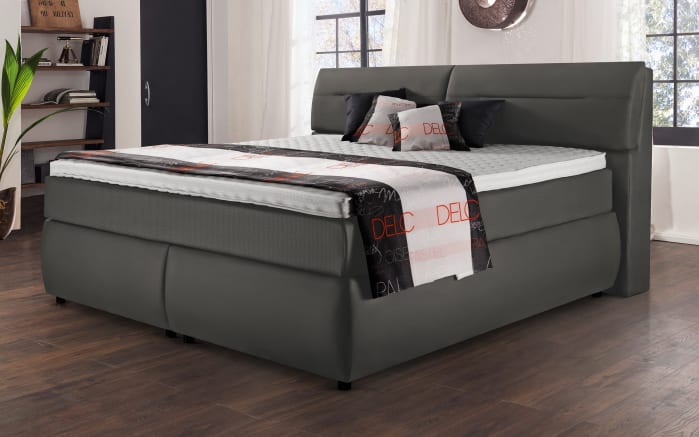 Boxspringbett Diamanti, anthrazit, 180 x 200 cm, Härtegrad 2-01