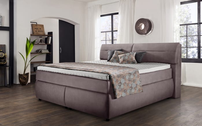 Boxspringbett Brillant, braun, 180 x 200 cm