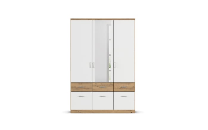 Drehtürenschrank Bremen Extra, weiß/Eiche-Nachbildung, 136 x 199 cm-05