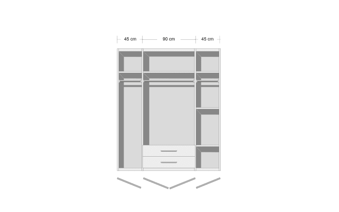 Drehtürenschrank Krefeld, alpinweiß/grau, 181 cm-02