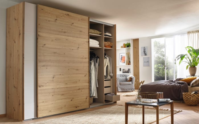 Schwebetürenschrank X-tend, Eiche artisan, Soft grey, 271 x 223 cm-03