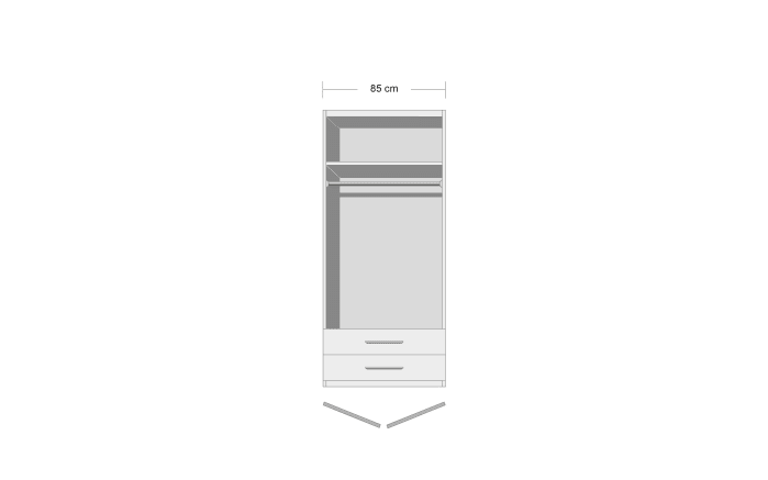 Drehtürenkleiderschrank Rasant, alpinweiß, 85 x 188 cm-02