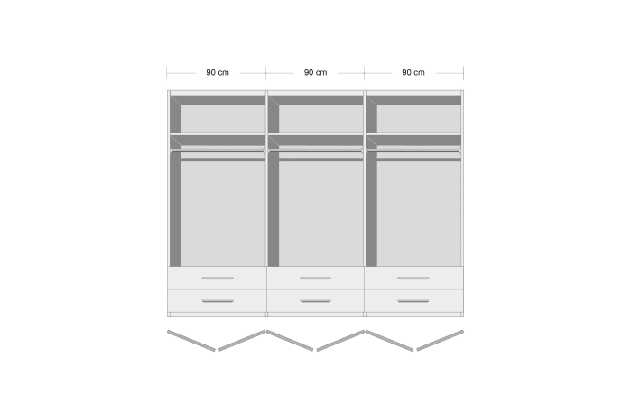 Drehtürenschrank Hersbruck, alpinweiß, 271 x 210 cm online bei Hardeck  kaufen