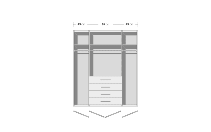 Drehtürenschrank Sinsheim, alpinweiß, 181 x 197 cm-03