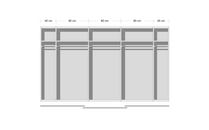 Schwebetürenschrank Kulmbach-A, weiß, 361 x 210 cm-03