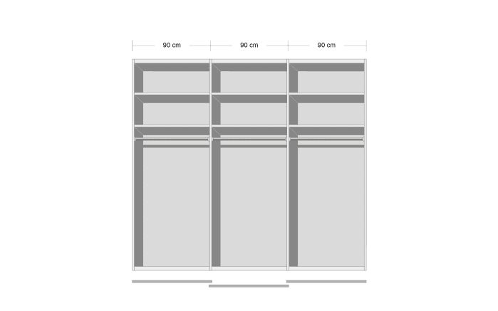 Schwebetürenschrank Kulmbach, weiß, 271 x 229 cm-03