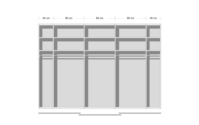 Schwebetürenschrank Kulmbach-A, weiß, 361 x 229 cm-03