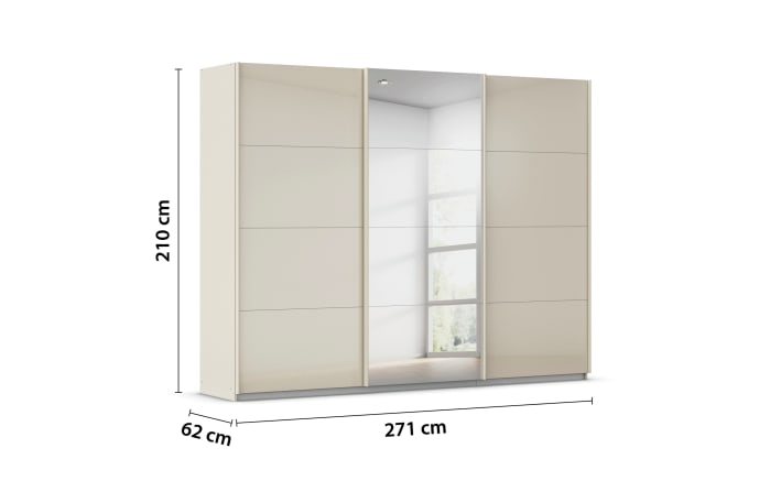 Schwebetürenschrank Kulmbach, champagner, 271 x 210 cm-02