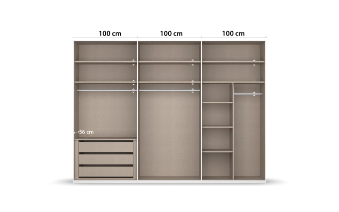 Drehtürenschrank Montclar, fango, 301 x 223 cm, inkl. hochwertiger Innenausstattung-05