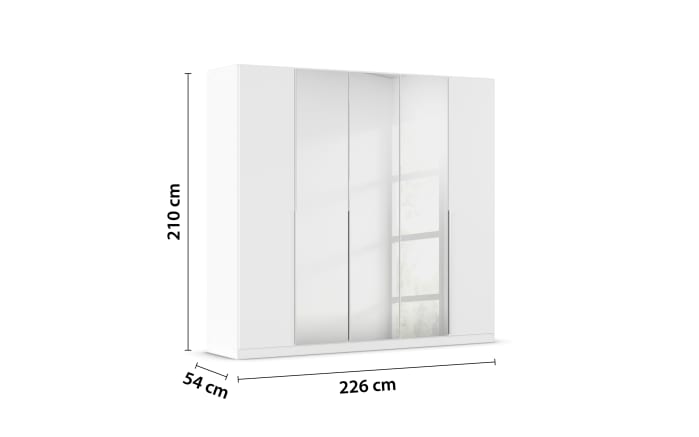 Drehtürenschrank Alabama, weiß, 226 x 210 cm-02