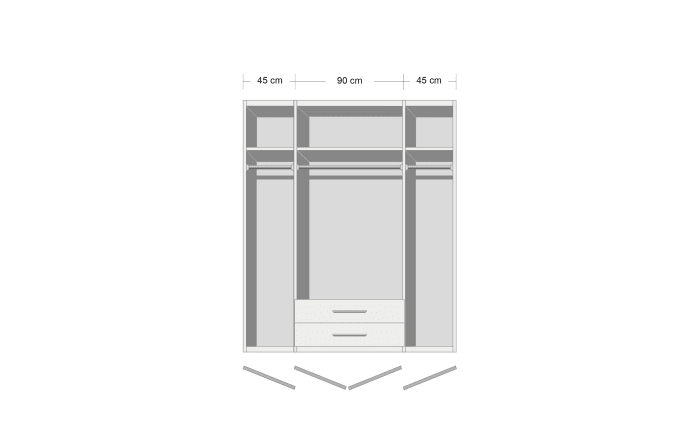 Drehtürenschrank Mainz, alpinweiß, 181 x 210 cm-03