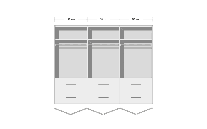 Drehtürenschrank Winnipeg, graumetallic, 271 x 210 cm-02