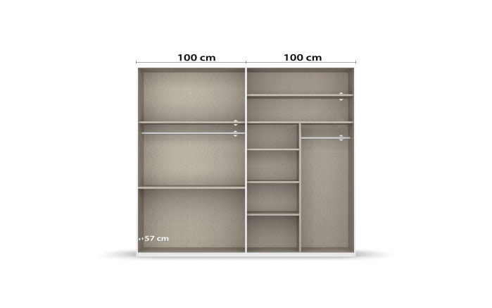 Drehtürenkleiderschrank Montclar, graphit matt, 200 x 223 cm, inkl. 2 Spiegeltüren und 3 Schubkästen-06