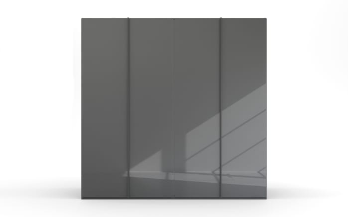 Drehtürenschrank Skat, graphit/Farbglas basalt, 201 x 223 cm-03