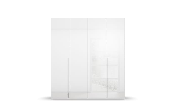 Drehtürenkleiderschrank Montclar, Hochglanz weiß, 200 x 223 cm, inkl. umfangreicher Zusatzausstattung-03
