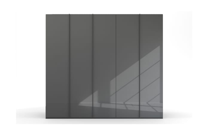 Drehtürenschrank Skat, graphit/Farbglas basalt, 251 223 cm-03