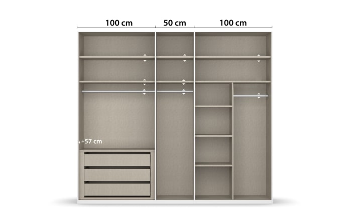 Drehtürenkleiderschrank Montclar, graphit matt, 250 x 223 cm, inkl. umfangreicher Zusatzausstattung-05