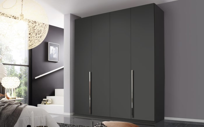 Drehtürenkleiderschrank Montclar, graphit matt, 200 x 223 cm, inkl. umfangreicher Zusatzausstattung-01