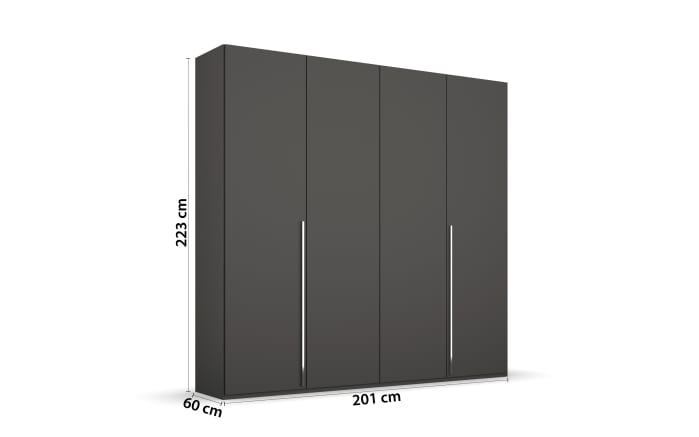 Drehtürenkleiderschrank Montclar, graphit matt, 200 x 223 cm, inkl. umfangreicher Zusatzausstattung-06
