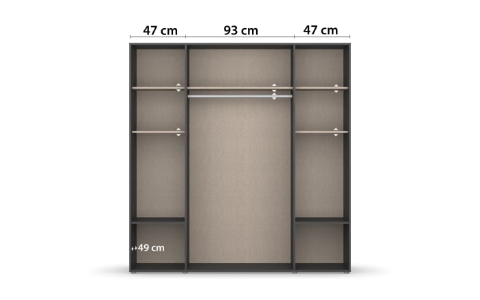 Drehtürenschrank Voyager, weiß, 187 x 194 cm, inkl. 4 Schubkästen-06