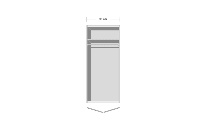 Drehtürenschrank 3730 Allrounder, alpinweiß, 91 x 197 cm -04