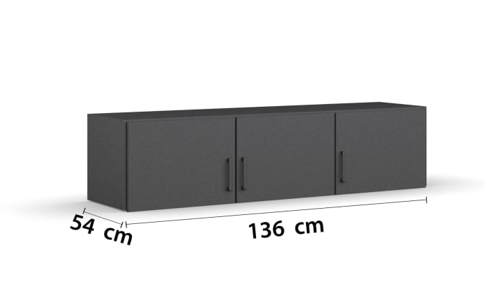 Aufsatzschrank 3352 Allrounder, grau, 136 x 39 cm-03