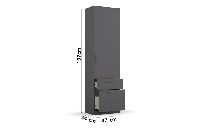 Drehtürenschrank 33Q0 Allrounder, grau, 45 x 197 cm-03