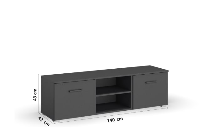 TV-Element 6S01 Allrounder, grau, 140 x 43 cm-03