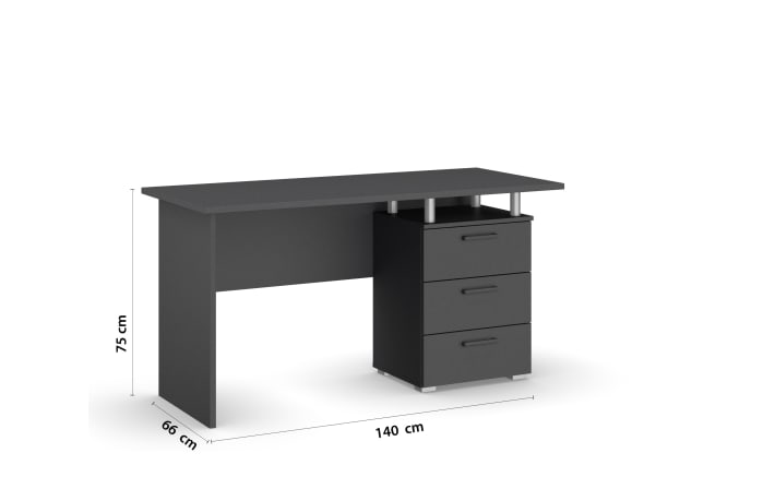 Schreibtisch 9531 Allrounder, grau, 140 x 75 cm-02