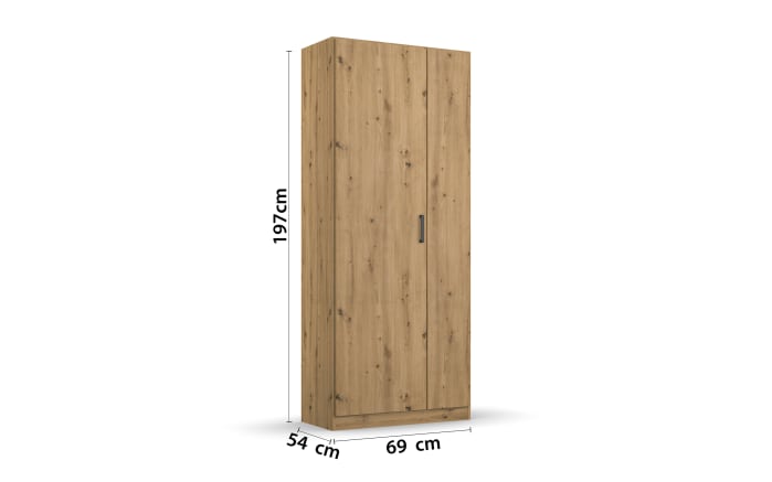 Drehtürenschrank 3555 Allrounder, Eiche Artisan Nachbildung, 69 x 197 cm -03