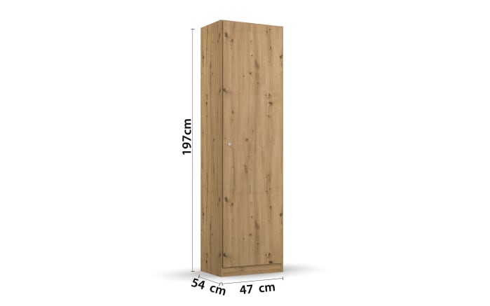 Drehtürenschrank 36A2 Allrounder, Eiche Artisan Nachbildung, 47 x 197 cm -04