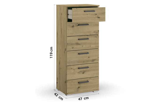 Kommode 622Q Allrounder, Eiche Artisan Nachbildung, 47 x 119 cm -03