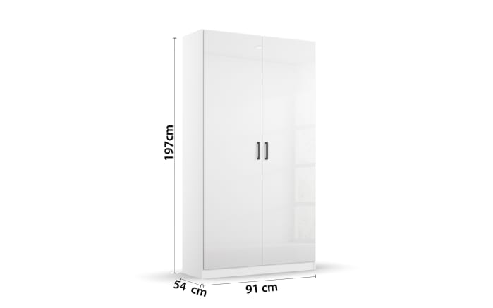 Drehtürenschrank 3100 Allrounder, weiß, 91 x 197 cm-03