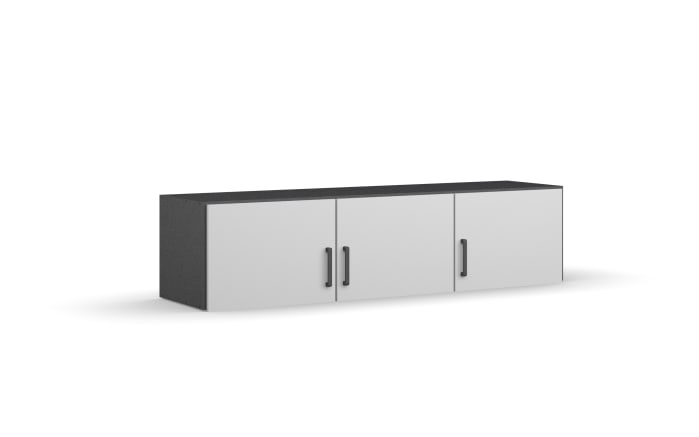 Aufsatzschrank Allrounder, grau metallic/alpinweiß, 3-türig-01