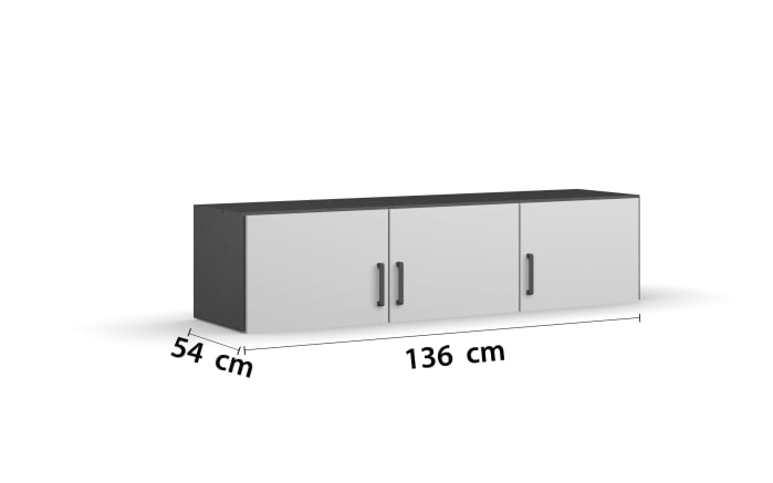 Aufsatzschrank Allrounder, grau metallic/alpinweiß, 3-türig-03
