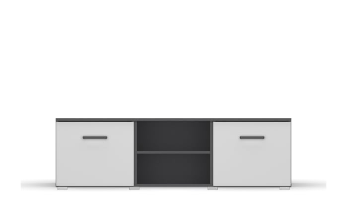 TV-Element Allrounder, grau metallic/alpinweiß, 2-türig, 2 offene Fächer-02