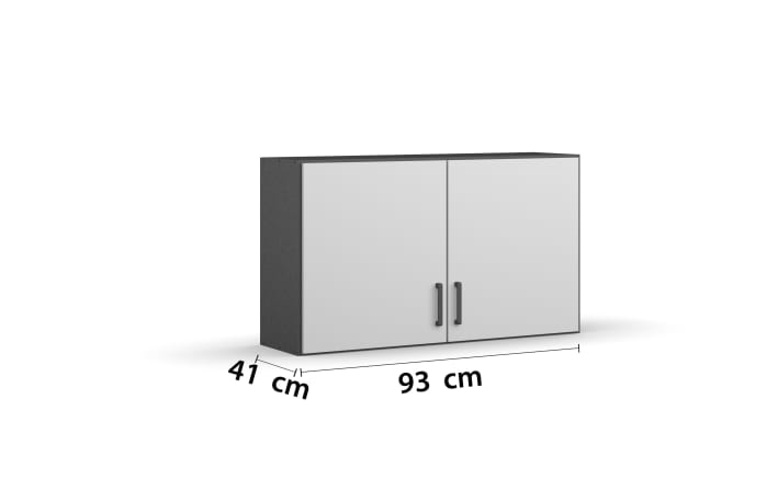 Hängeschrank Allrounder, grau metallic/alpinweiß, 2-türig-03