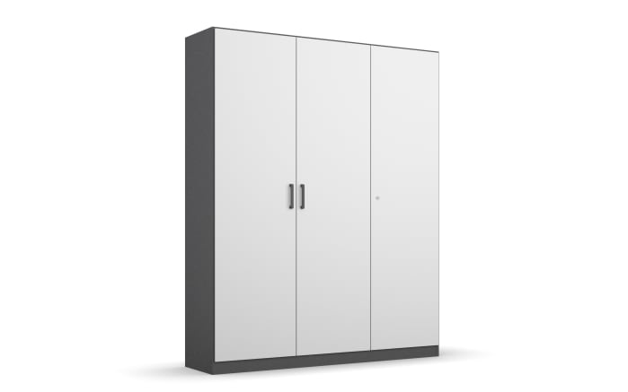 Drehtürenschrank Allrounder, grau metallic/alpinweiß, 3-türig, 1Tür abschließbar-01