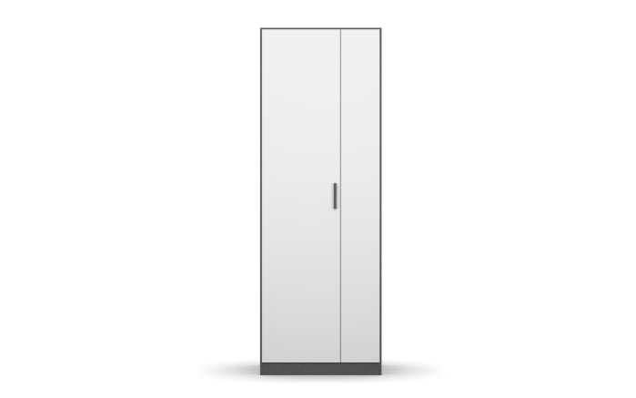 Drehtürenschrank Allrounder, grau metallic/alpinweiß, linke Tür breit, rechte Tür schmal, 4 Böden-02