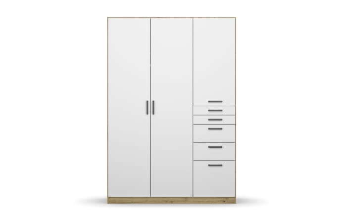 Drehtürenschrank Allrounder, Eiche Artisan Nachbildung/alpinweiß, 1 Kleiderstangen, 1 Boden, 210 cm-02