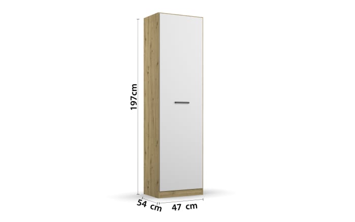 Apothekerschrank Allrounder, Eiche Artisan Nachbildung/alpinweiß, 1-türig-03