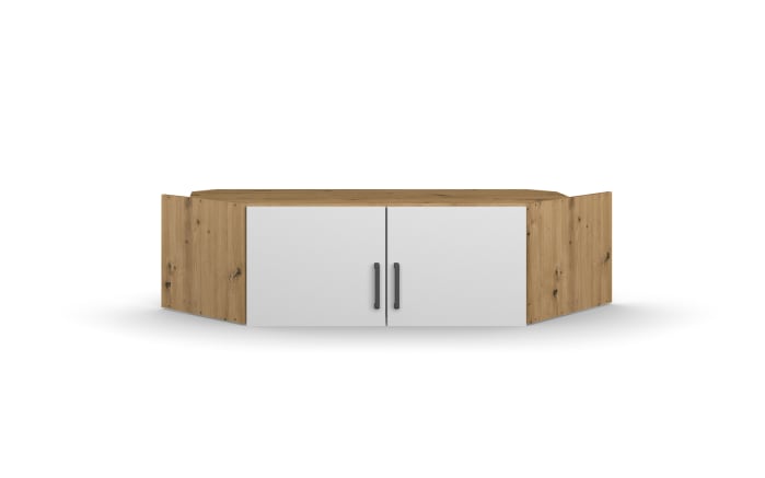 Aufsatzschrank Allrounder für Eckkleiderschrank, Eiche Artisan Nachbildung/alpinweiß, 2-türig-01