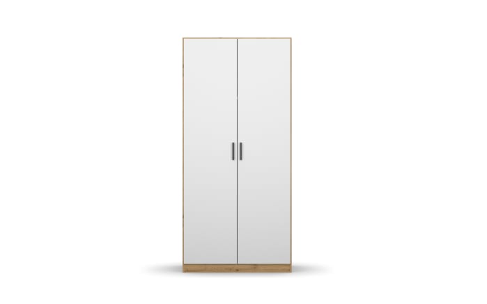 Drehtürenschrank Allrounder, Eiche Artisan Nachbildung/alpinweiß, 2-türig, 1 Kleiderstange, 1 Boden-02
