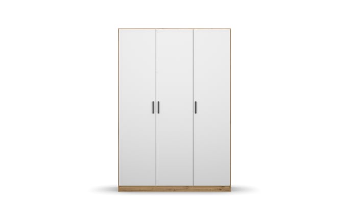 Drehtürenschrank Allrounder, Eiche Artisan Nachbildung/alpinweiß, 3-türig, 2 Kleiderstangen, 2 Böden-02