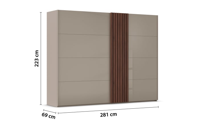 Schwebetürenschrank Tegio-F, fango/Nussbaum-04