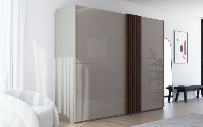 Schwebetürenschrank Tegio-F, fango/Nussbaum-01