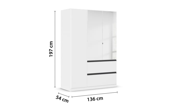 Drehtürenschrank Costa, weiß, inkl. Push-to-Open Funktion-03