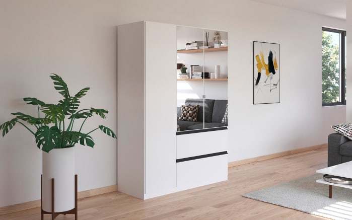 Drehtürenschrank Costa, weiß, inkl. Push-to-Open Funktion-01