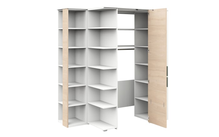 Eckkleiderschrank clip, weiß/sandfarbig, inkl. LED Beleuchtung-04